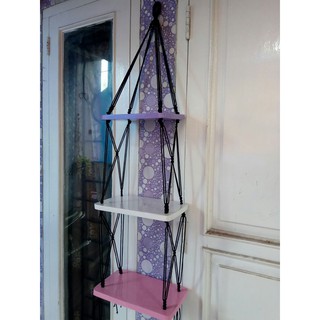  rak  dinding 3 susun custom  kotak vintage dapur  kayu 