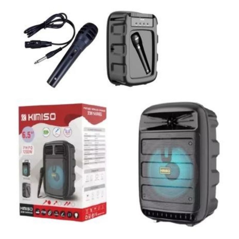 Speaker Bluetooth Kms 3382/3385 Mic Karaoke/Spiker Wireless Super Bass/Salon Aktif Radio Fm Portable