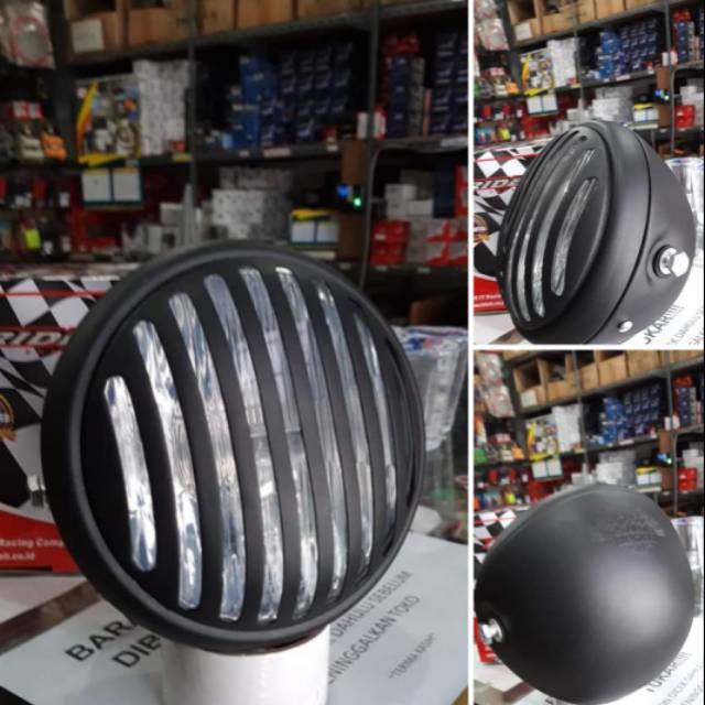 Lampu Depan JEEP 4x4 H4 HeadLamp/Reflektor depan model bulat jeep bisa semua motor/harga satuan