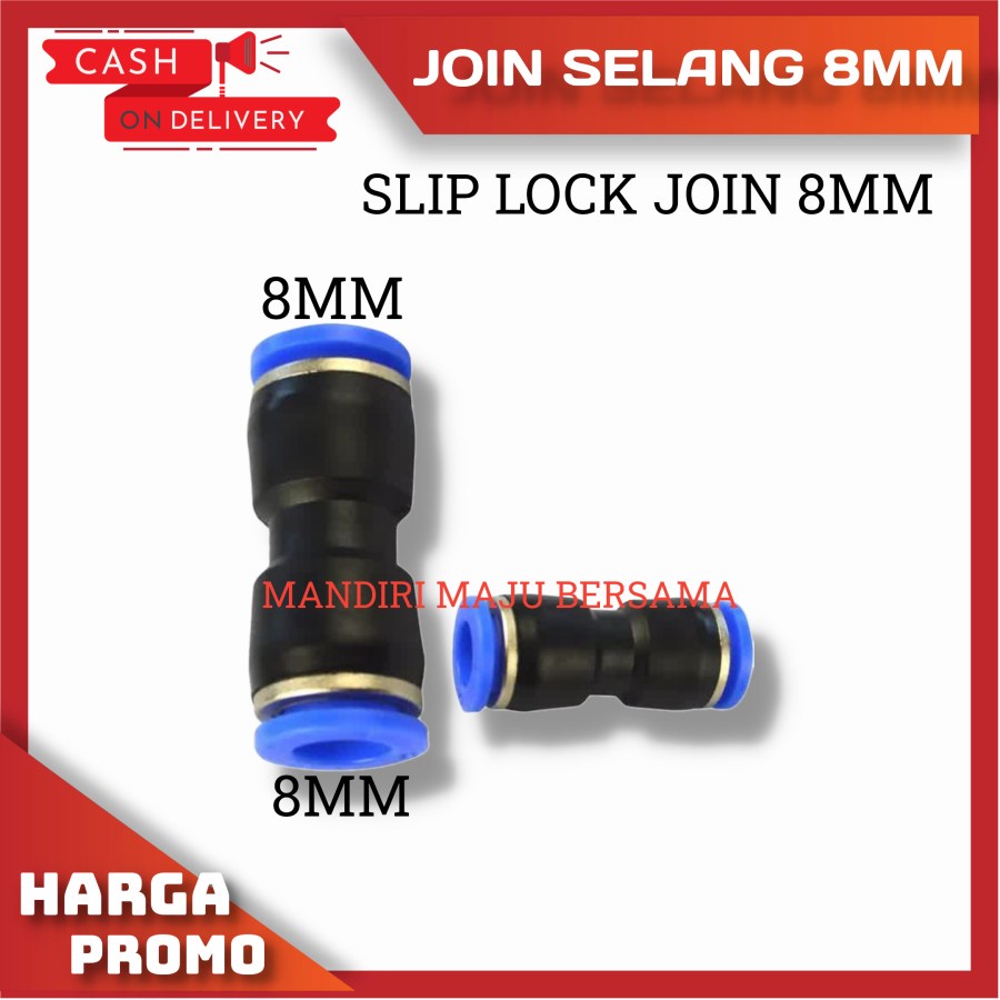 FITTING PNEUMATIC SLIP LOCK JOINER 8 MM MIST NOZZLE SELANG PU 8MM