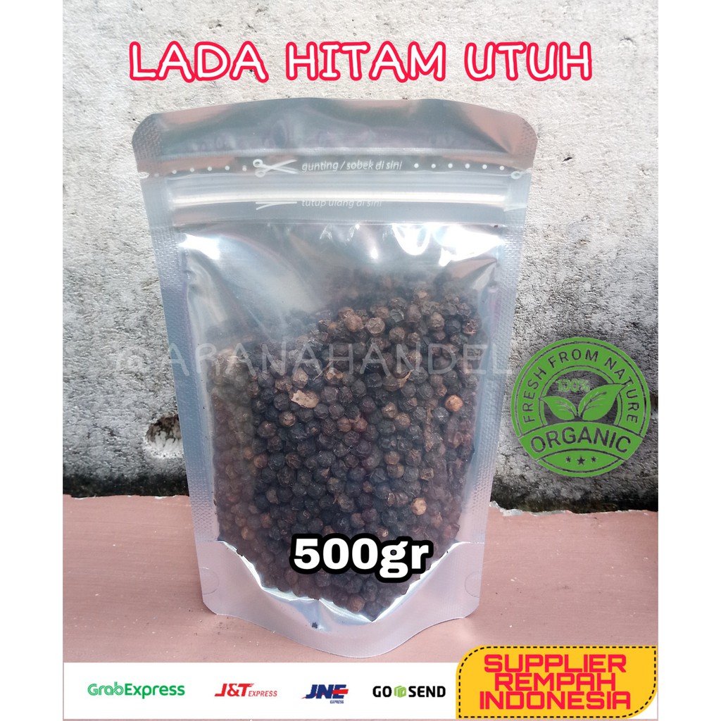 

Lada Hitam Butir Kualitas Eksport 500gr Grade A | 100% murni Kemasan Klip ziplock