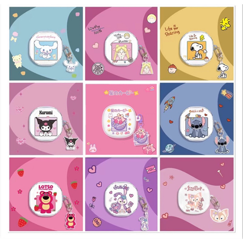 Baseus Enco WM01 Case TPU Motif Kartun Cover Proteksi Earphone TWS Bluetooth Dengan Kait