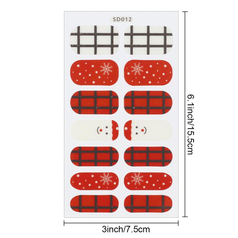 Chooky Stiker Kuku Motif Santa Claus / Snowman / Natal Untuk Dekorasi Manicure / Nail Art