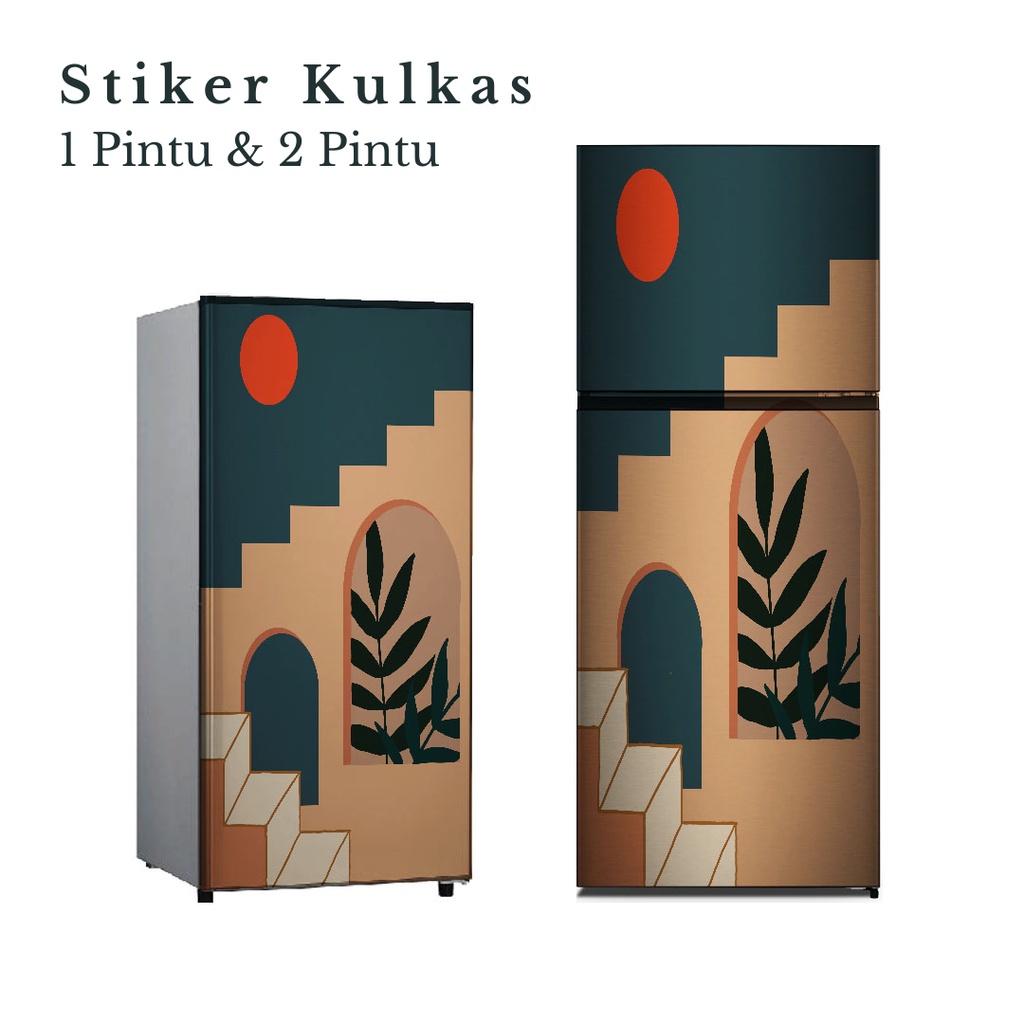 Stiker Kulkas 1 Pintu dan 2 Pintu motif Minimalist Kode MT-22 FX