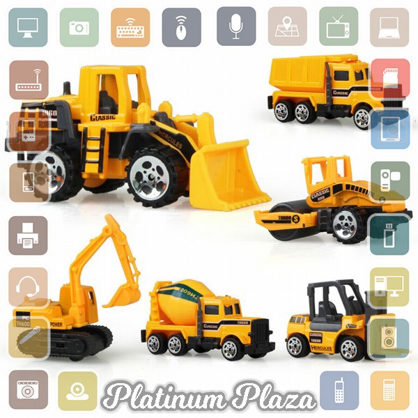 Mainan Mobil-Mobilan Truck Konstruksi Diecast Anak 6 PCS - CP1073 - Yellow`CM81AB-