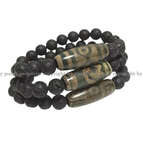 Gelang Dzi Lava Stone Reiki Energy