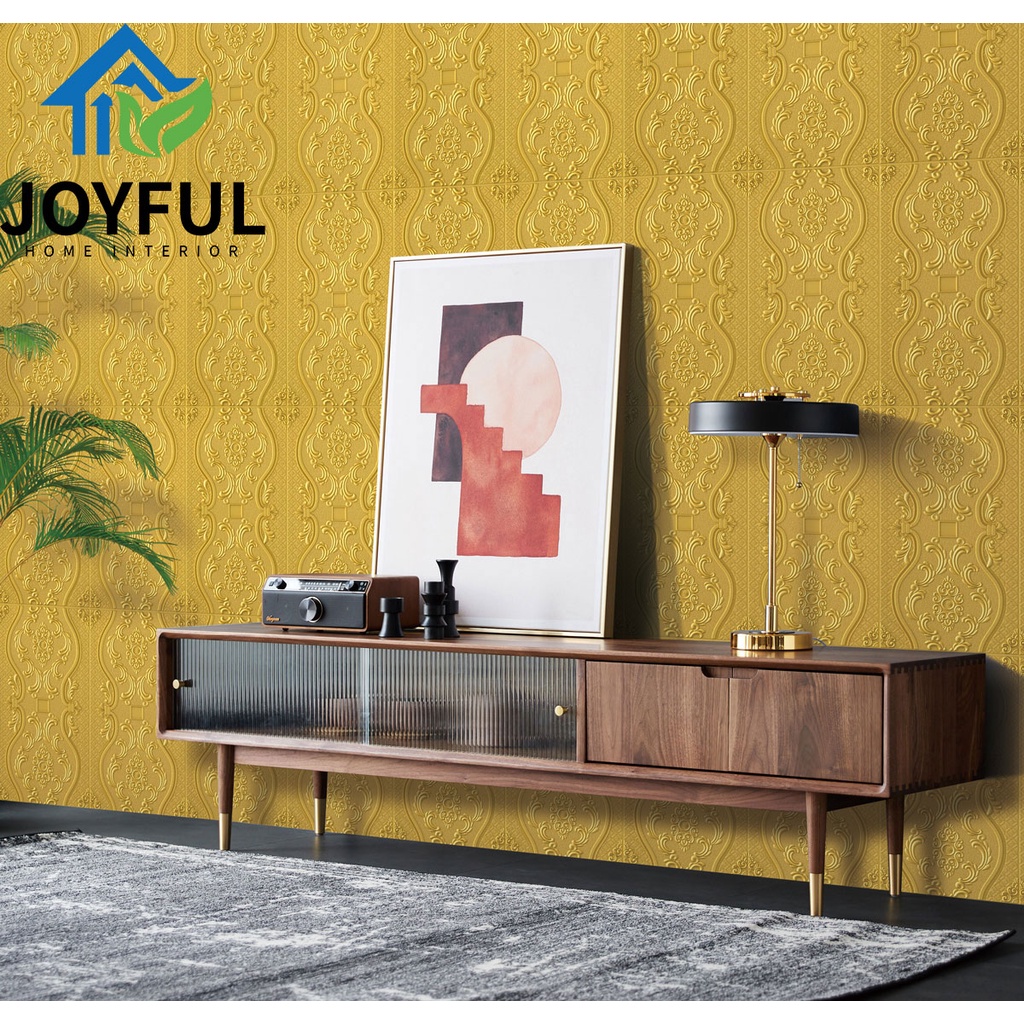 Promo!! Wallpaper 3D Wallfoam FOAM · High Quality-R68 GOLD (70x35cm)