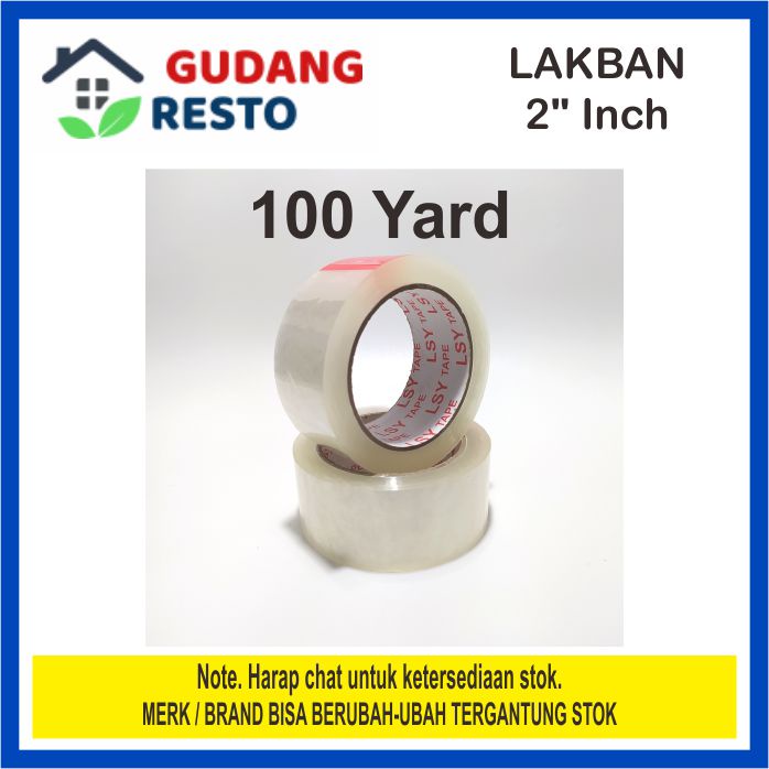 LAKBAN BENING 2 INCH / 45 MM X 100 YARD / 90 M ISOLASI SEALTAPE SEALTIP SELOTIP KUALITAS BAGUS KUAT DAN LENGKET