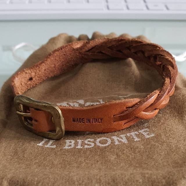 [preloved] Gelang Kulit Asli IL BISONTE Leather Braid Bracelet