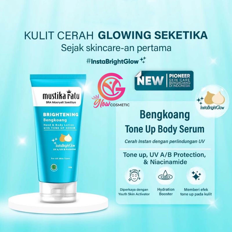 MUSTIKA RATU BRIGHTENING BENGKOANG TONE UP BODY SERUM 150GR -gc