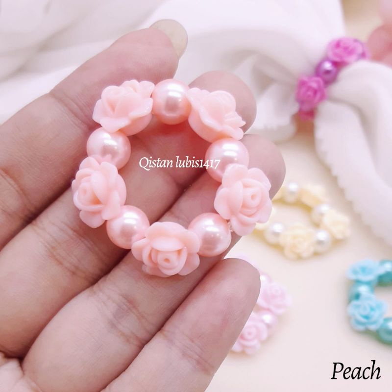 Ring Hijab Rose|Ring Hijab Hand Made|Ring Mempercantik Hijab