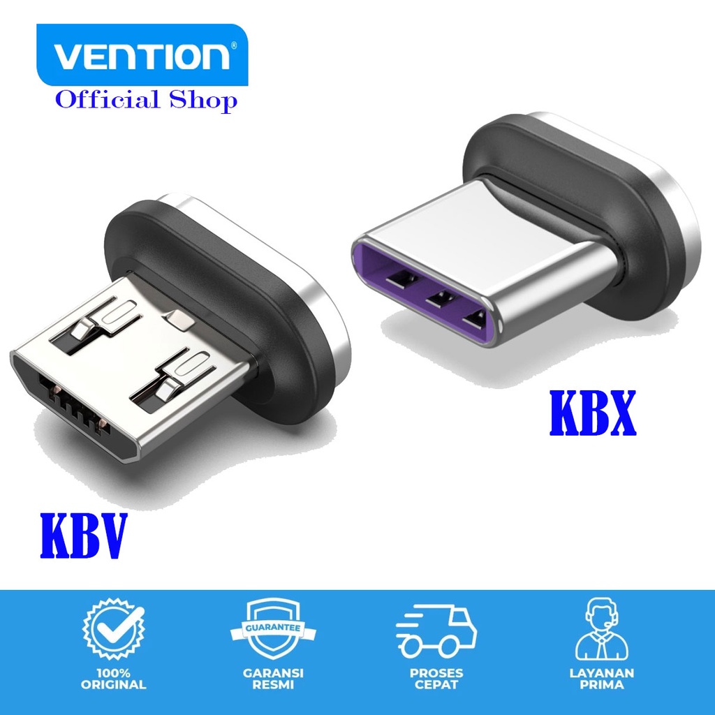 Vention Magnetic Head Connector for Kabel Micro USB dan Type USB C