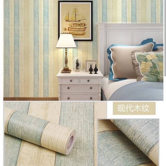 Wallpaper Dinding Motif Kayu Warna Buram Ukuran Panjang 10Meter x Lebar 45Cm