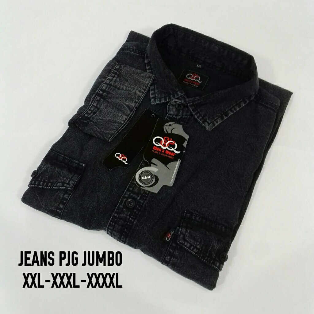 KEMEJA JEANS JUMBO m - XXL 2XL 3xl 4XL XXXXL bisa cod