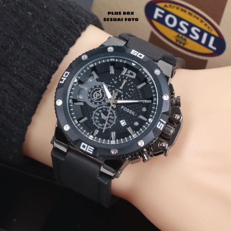 JAM TANGAN PRIA F0SSIL KULIT WATER RESISTANCE