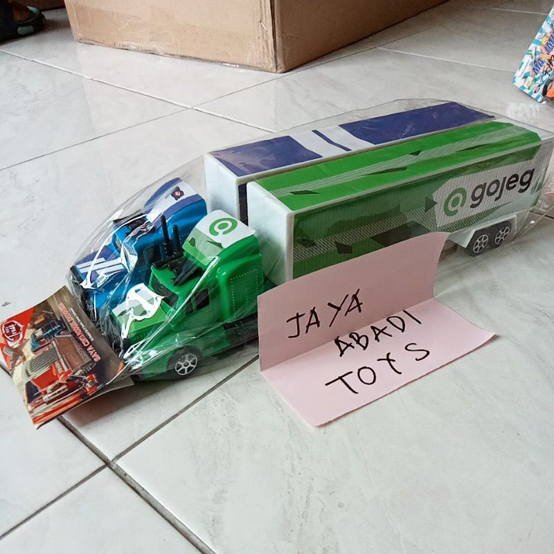 SIM 620 - Mainan Truk Box Container isi 2 PC kepala bisa Belok SIM620