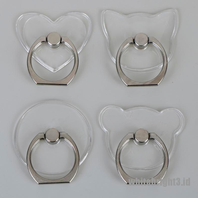 &lt;white3&gt; Clear mount holder mobile phone holder stand finger ring support desk cell phone