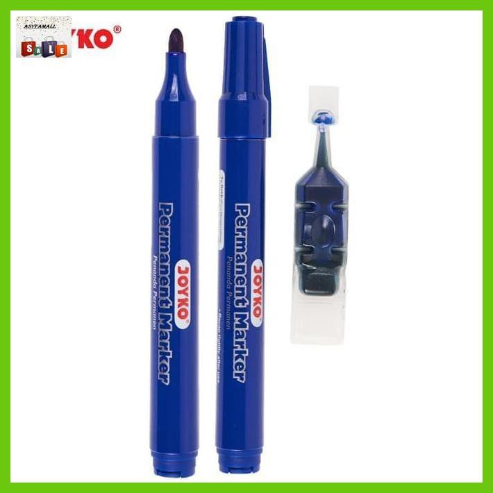 

Silutala- Spidol Permanen Biru Joyko Bonus Refill Permanent Marker Pm-34Rf -Ori.
