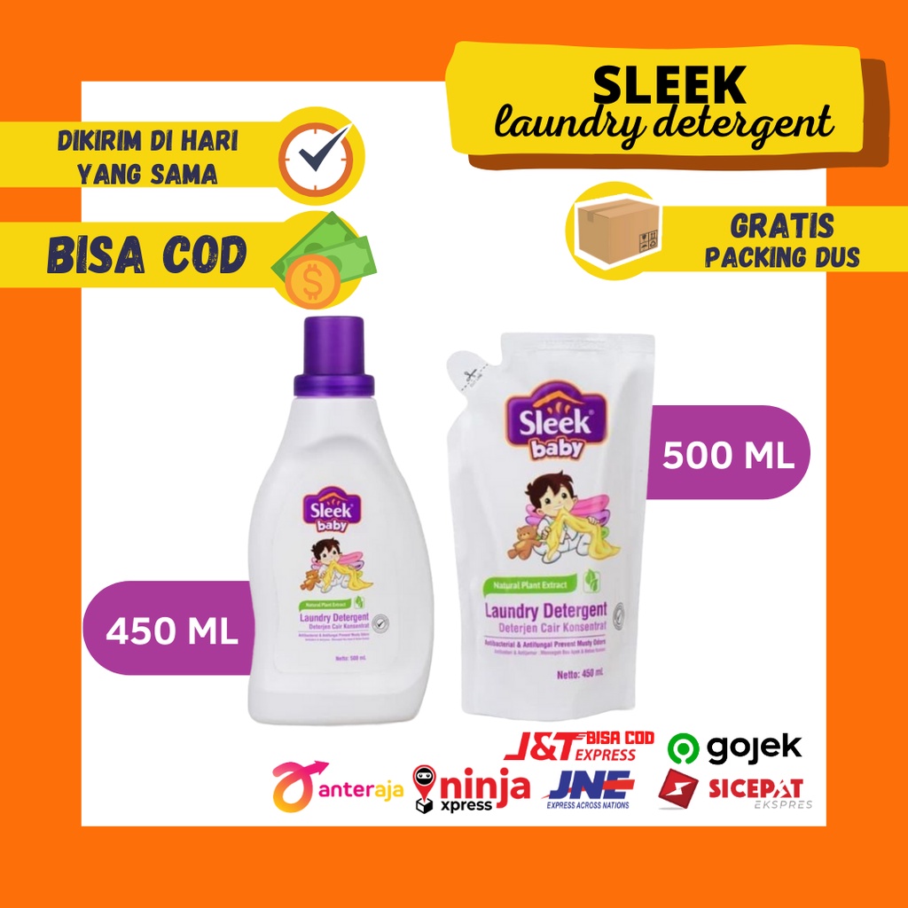 SLEEK BABY LAUNDRY DETERGENT LIQUID Deterjen Cair Sabun Cuci Baju Bayi Popok