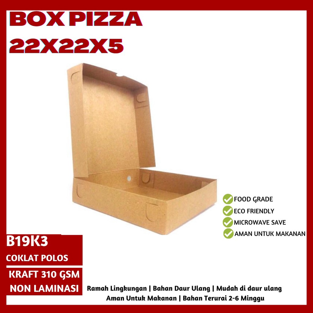 Box Baju Box Hijab Dus Pizza 22x22x5 (B19K3-Non Laminasi)