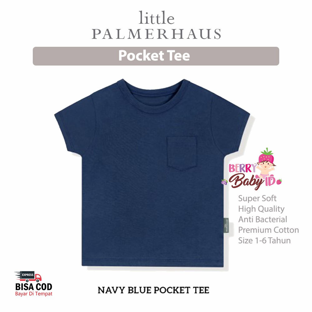 Little Palmerhaus Pocket Tee Baju Bayi Anak 1-6 Tahun Laki-Laki Premium Katun Berry Mart