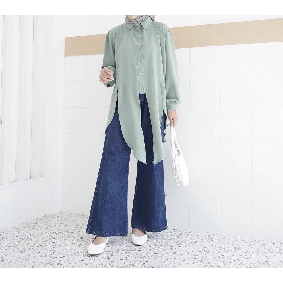 BEFAST - ZRX OOTD Tunik HYEWON / RIRA TUNIK CRINKLE / Tunik Wanita Muslim / Tunik Wanita Casual / Atasan Lengan Panjang / Fashion Wanita Hijab / Tunik Polos Formal / Terbaru 2022