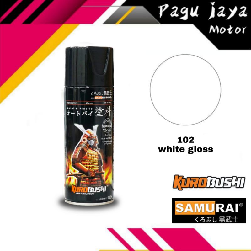 samurai paint warna putih white 102 cat sprot spray pilok pilox samuraipaint