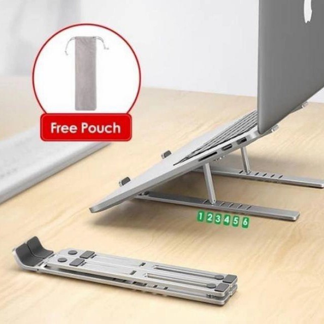 Portable laptop stand - Dudukan Laptop Aluminium - Meja Laptop