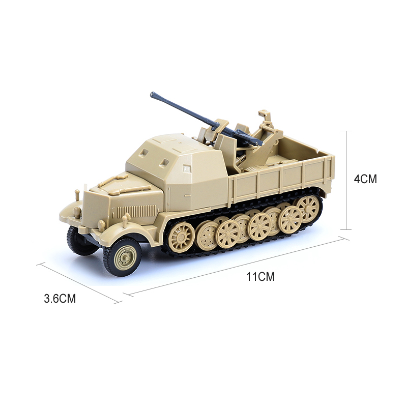 Mainan Rakit Model 4d 1 / 72 Wwii German Sd.Kfz.7 / 2 Half Track Air Defense Armored