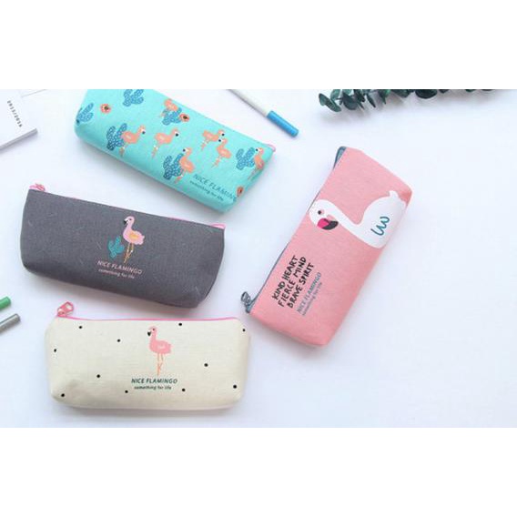 

♥ Tempat Pensil Kanvas Flamingo ➥