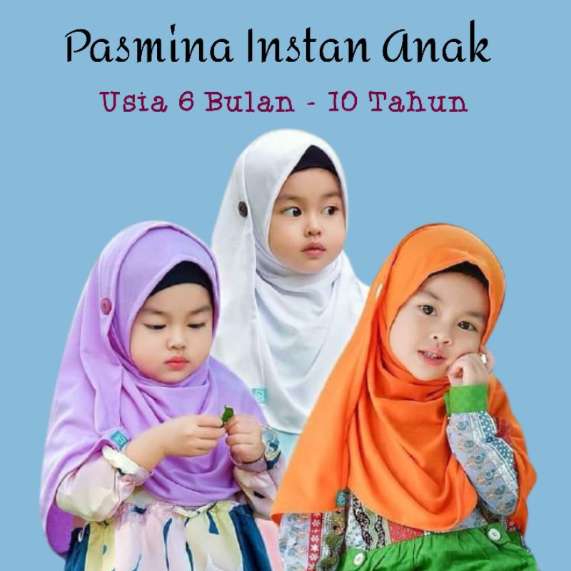 HIJAB PASMINA ANAK INSTAN 1-12 THN || PASMINA ANAK