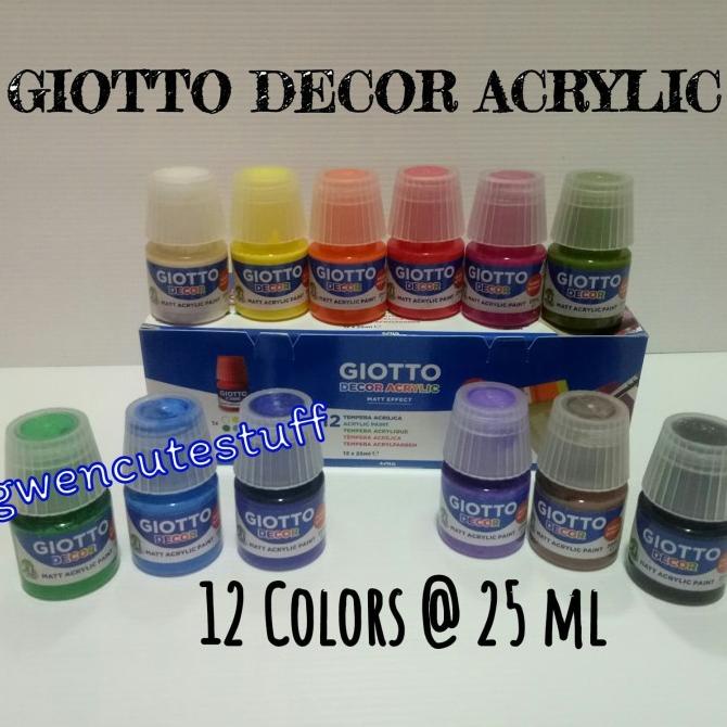 

Gioda12 Giotto Decor Acrylic 12 Colors Cat Lukis Set 12 Warna - 25 Ml