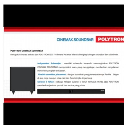 Polytron LED Digital TV 50 Inch Full HD Sound Bar Cinemax PLD 50BS873