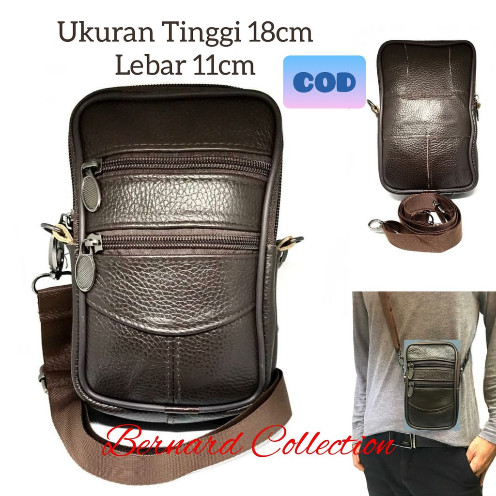 Sarung HP Pinggang Kulit Asli 100% Bisa Di Selempang dan Bisa Di Pinggang Dengan 2 Pilihan Warna