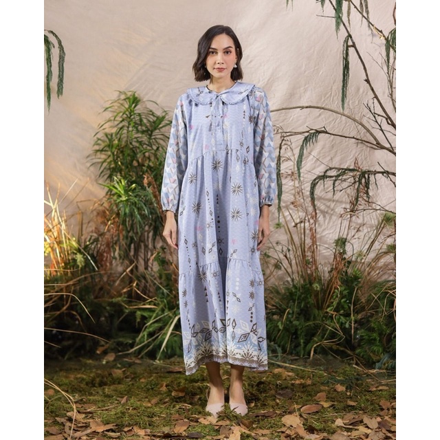 Geulis gamis terusan Frozen snow queen dress xs skyblue