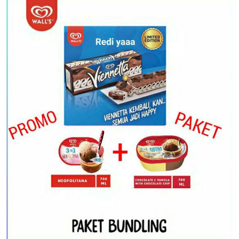 VIENNETTA PAKET 2BOX ES KRIM WALLS 700ML/ BESTSELLER/ LIMITED/ MURAH