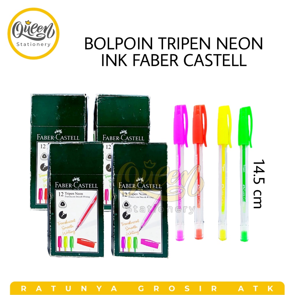 

1 PCS BOLPEN TRIPEN NEON FABER CASTELL / PULPEN WARNA / BALLPOINT