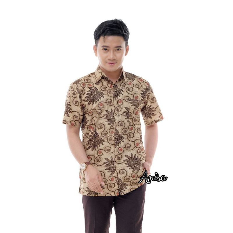 Kemeja Batik Pria Lengan Pendek Motif Wayang Big Size M L XL XXL Batik Pria pendek Atasan Pria Atasan Pria Baju Lengan Panjang