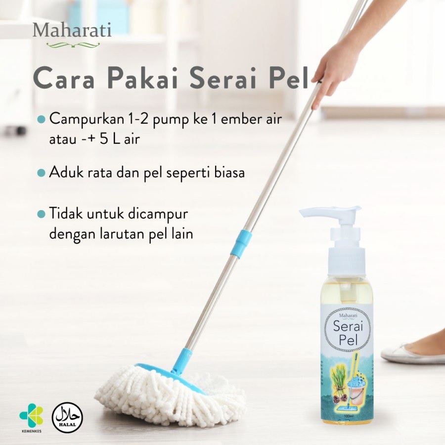 Maharati Serai Pel 100ml Larutan Pembersih Lantai Anti Serangga Nyamuk Kecoa WHS