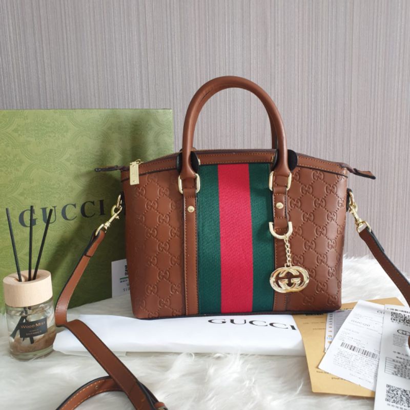 TAS WANITA GUCCI RANIA EMBOSSED FREEBOX