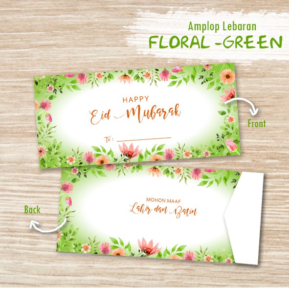 

Amplop Lebaran Panjang Floral Green Isi 10 Amplop - Uang Tanpa Dilipat