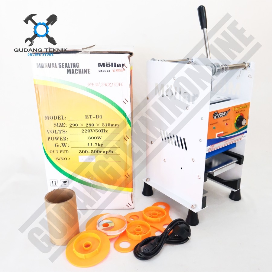 MOLLAR DT-1 CUP SEALER ALL SIZE HEAVY DUTY BY ETON DUS PUTIH Cup Sealer Max 22 Oz - Alat Press Gelas