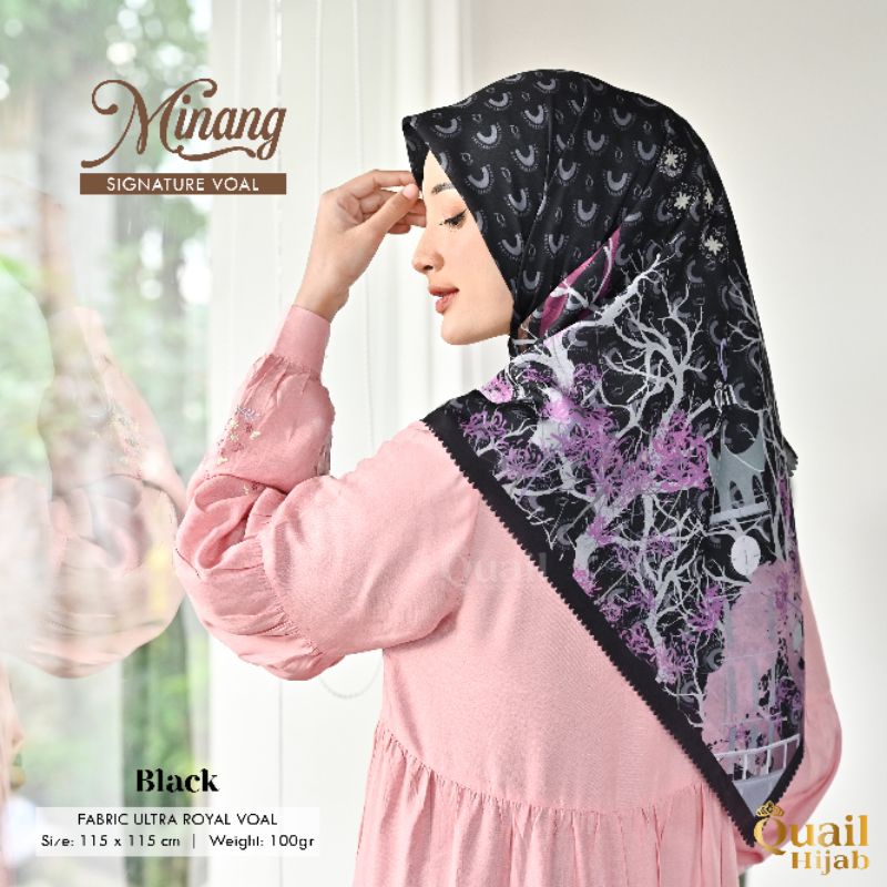 Hijab Segi Empat Voal Motif Original Jilbab Quail MINANG SERIES