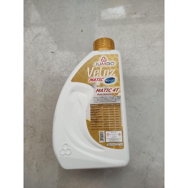 oli jumbo veloz matic 4t 10w30 sl mb full synthetic 800ml