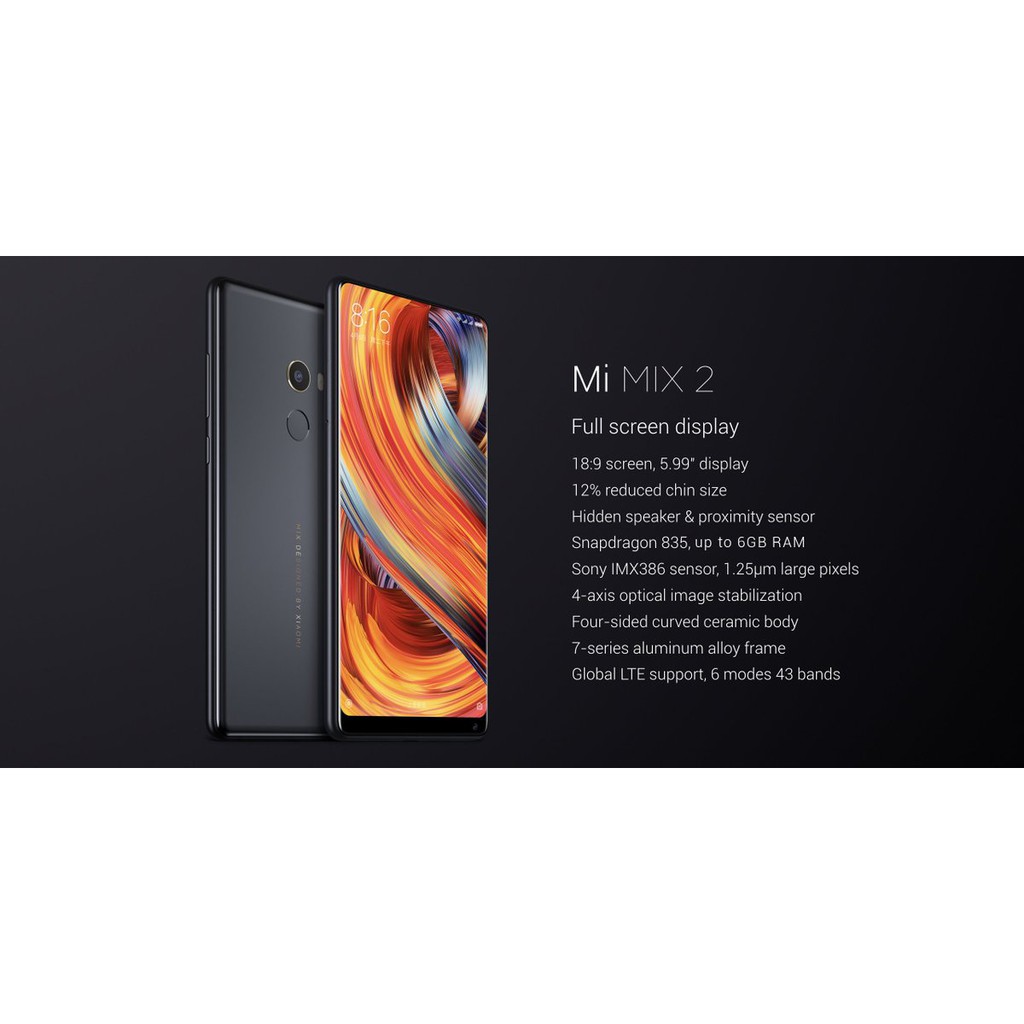HP XIAOMI MI MIX 2 RAM 6GB/64GB - BLACK - DISTRIBUTOR