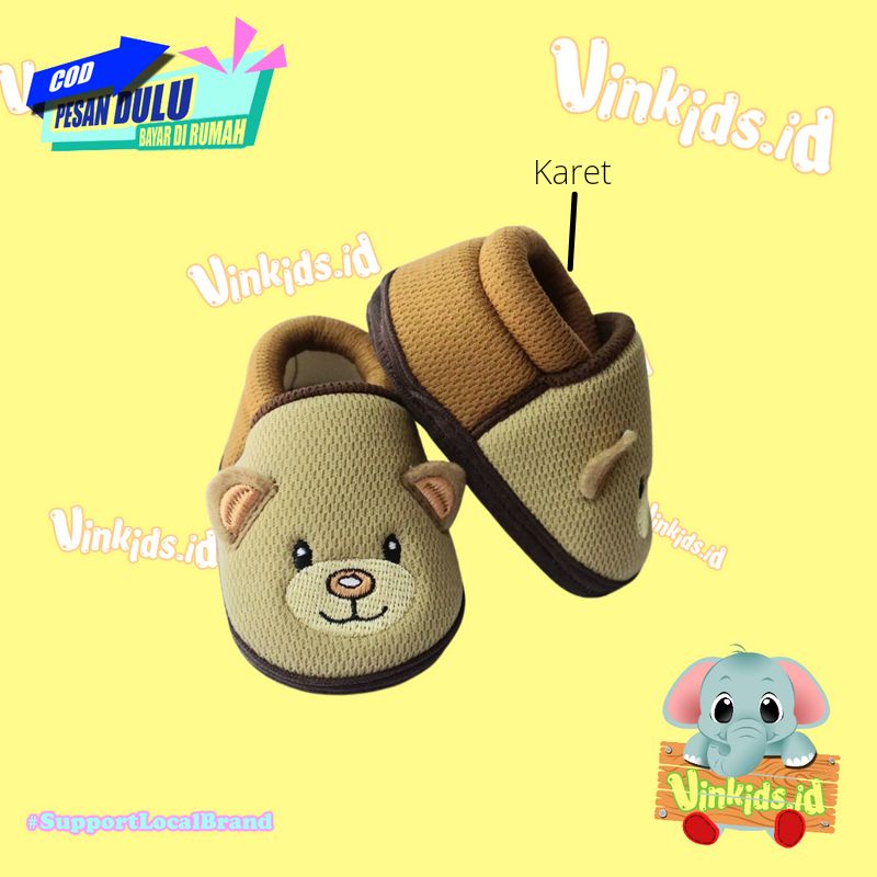 Sepatu Anak Bayi Laki Laki Perempuan Prewalker Lucu 0-12 Bulan Karakter Bear