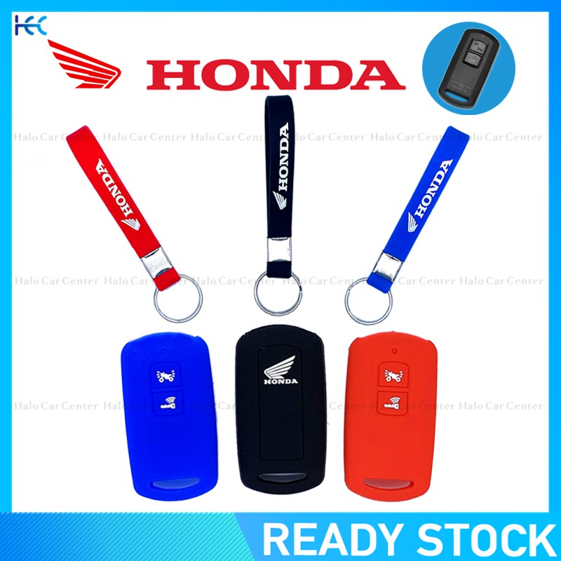 (Ready Stock) Cover Kunci Mobil Honda Vario 150 Click 150i 125i 2 Tombol Bahan Silikon Dengan Gantungan Kunci