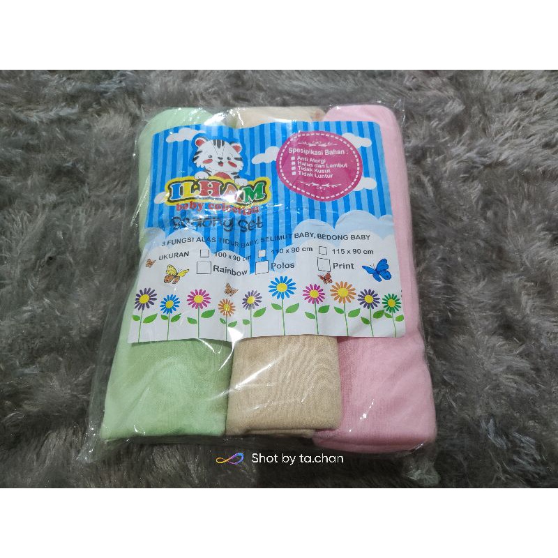 3pcs Bedong Bayi aneka warna uk 90x110cm adem lembut