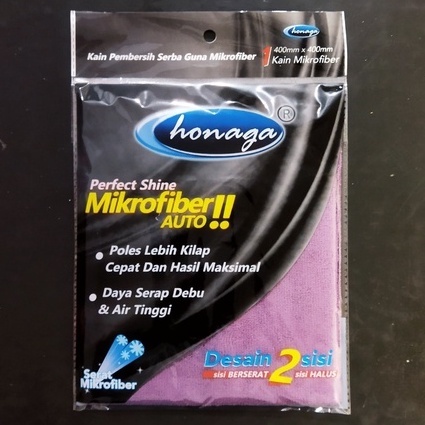 KAIN LAP MICROFIBRE AUTO HONAGA 2 SISI KUALITAS TERBAIK 40X40 CM