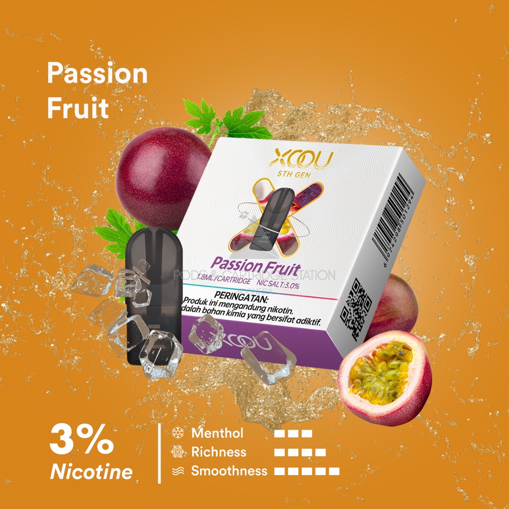 [PNCSID] [RELX COMPATIBLE] XOOU Mint Flavour Pods / Cartridge - Passion Fruit